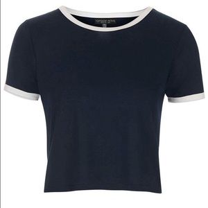Topshop navy and white tee